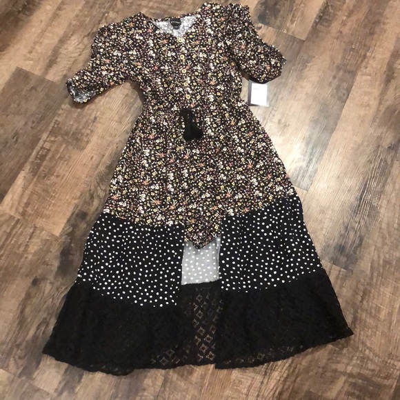 NWT! floral polka dot lace walk through jumpsuit - Picture 6 of 8